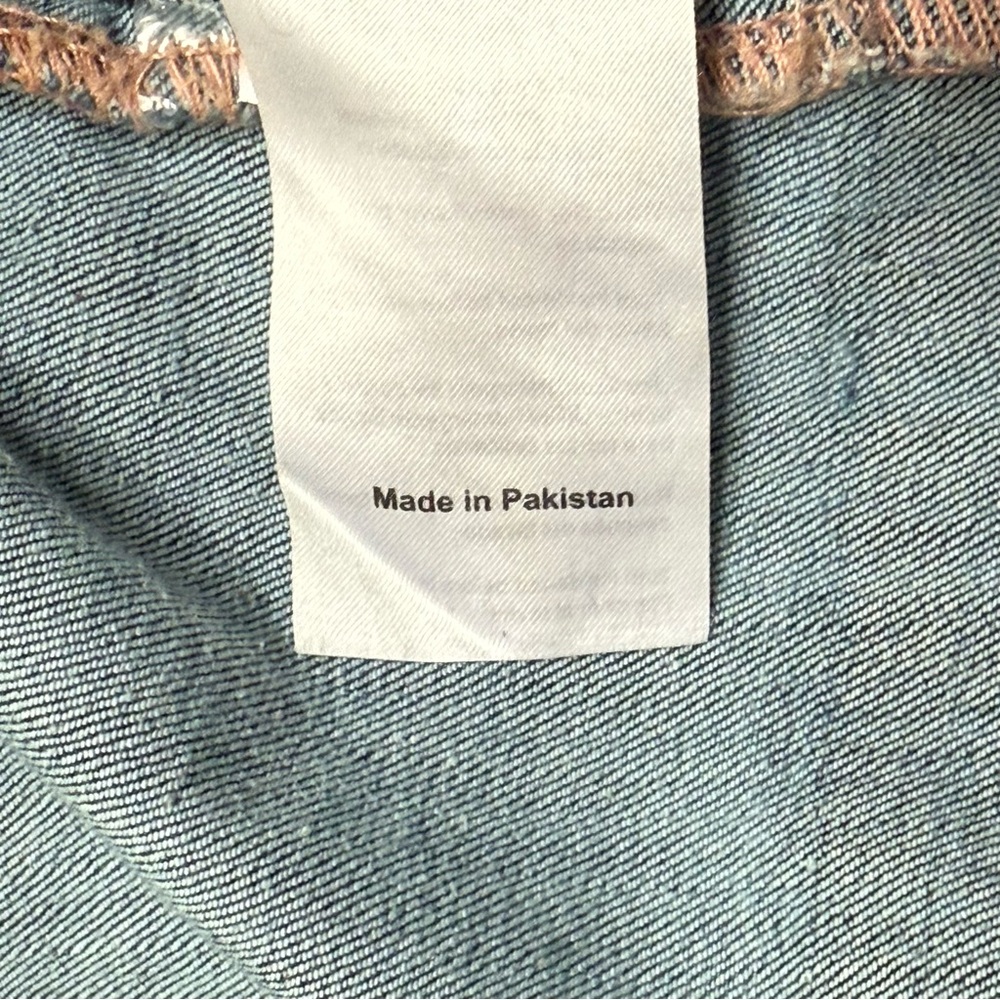 Urban Koach Blue Denim Fabric Distressed Vest Size M - Picture 6 of 6